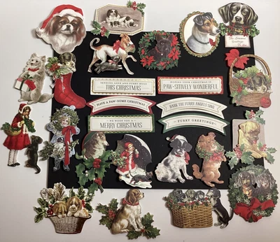 Anna Griffin Christmas Puppies Stickers and Sentiments 26pc - Image 1 of 3