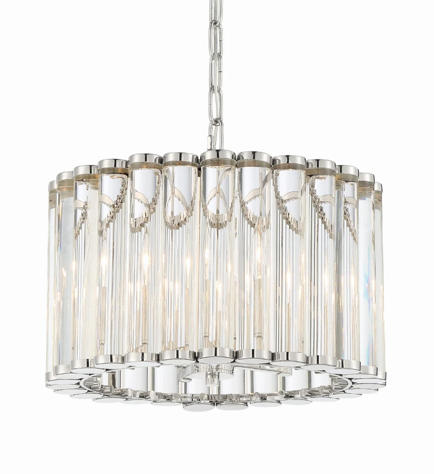 Colgante Crystorama Lighting Group ELL-B3004 Elliot 4 luces 15"W - Níquel Foto 1 de 4