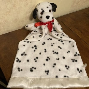 Vintage Dakin Dalmation Welpe Hund Baby Lovey Sicherheitsdecke Satin Plüsch rote Schleife W - Bild 1 von 15
