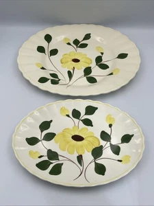 Blue Ridge Southern Potteries Yellow Nocturne Oval Serving Platters 14” & 11.5” - Picture 1 of 12