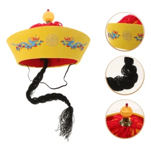 Cappello Nero Antico Hanfu Culturale Cinese Copricapo Bambino Sposo - Foto 1 di 12