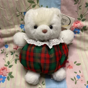 TAGGED VINTAGE RUSS BERRIE CARESS SOFT PETS HOLLY TEDDY BEAR APPROX 7" TALL - Picture 1 of 7