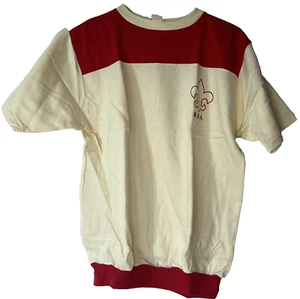 BSA Logo Sweatshirt kurzärmlig Größe XL Pullover Colorblock rot elfenbeinrot CR-167 - Bild 1 von 6
