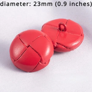 5pcs Round Faux Leather Buttons Sewing Material for DIY Cardigan Sweater Buttons - Picture 1 of 21
