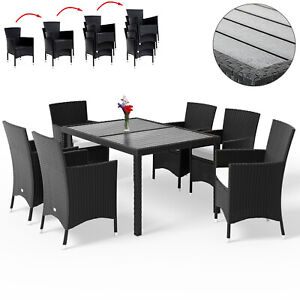 CASARIA® Polyrattan Sitzgruppe Sitzgarnitur Gartenmöbel WPC Tisch Garten Set