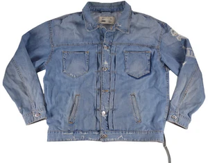 KITH Keith Hawkins Denim Blue Jean Trucker  Jacket XL distressed destroyed SS17 - Picture 1 of 23