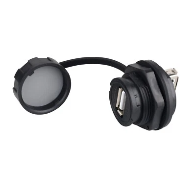 CNLINKO USB 2.0 Panel Mount Receptacles Connector Female Socket Waterproof Data+Power