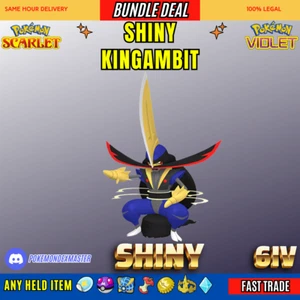 KINGAMBIT ⭐️ SHINY ⭐️ 6IV ✨ Pokemon Scarlet And Violet - Picture 1 of 4