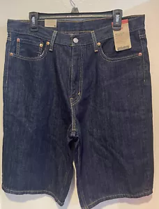 Levi's 469 Loose Fit Jean Shorts Dark/Blue NWT 12" inseam Cotton Size 33 - Picture 1 of 3