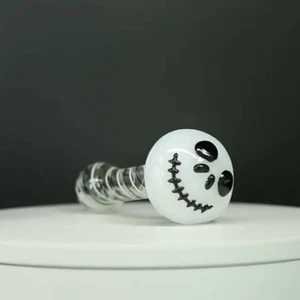 4.3" Halloween Skull Mini Glass Pipe Glass Spoon Pipes Tobacco Smoking Bowl Pipe - Picture 1 of 7