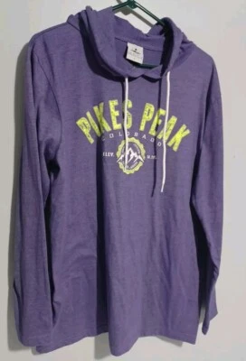 Sudadera con Capucha Pikes Peak Para Hombre Talla L Púrpura Colorado Ligera Manga Larga (F2) Foto 1 de 4