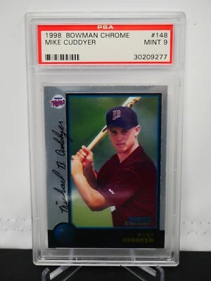 MIKE CUDDYER 1998 BOWMAN CHROME BASEBALL #148  - PSA 9 MINT - *15628 - Image 1 of 2