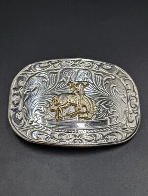 Hebilla de cinturón Western con logotipo de vaquero y Bronco de metal Foto 1 de 3