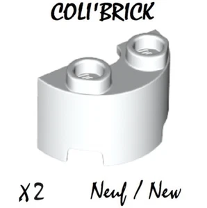 Lego 68013 - 2x Cylinder Half 1x2x1 - Blanc / White - NEUF NEW - Imagen 1 de 1