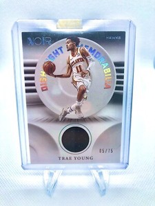 Trae Young 2020-21 Panini Noir Dish Night Memorabilia 2 Color Patch 5/75 SP!