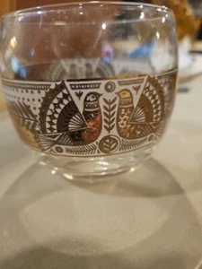MCM TAUBE Vogel Frieden geprägt Gold Trinkglas Becher  - Bild 1 von 3