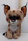 Ty Beanie Boos Buckwheat Lynx Cat Plush 6&quot; Orange Glitter Eyes Ears Stuffed (C
