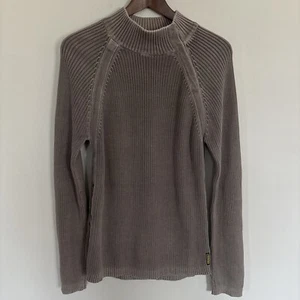 Armani Jean Sweater Men L Mock Neck L/S Pullover Embroidered slim fit VTG MISURA - Picture 1 of 21