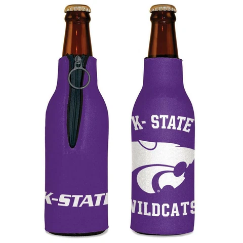 Kansas State Wildcats 12oz Two Sided Bottle Cooler [NEW] Can Holder Foam Koozie Cover