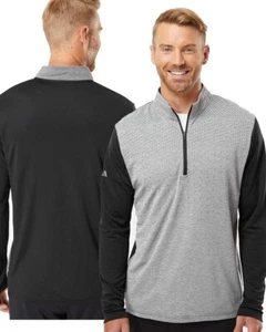 Adidas - Pullover con estampado de bloques de brezo de cuarto de cremallera - A522, camisetas de golf, regalo de papá - Imagen 1 de 8