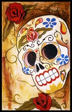 Day of the Dead Art Print Dia de los muertos Sugar Skull signed numbered 
