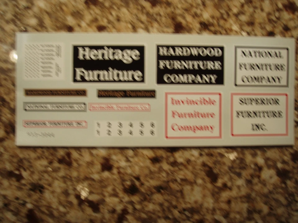 HO - Hardwood Furniture Factory - Building -  Walthers 933-3044 Decal Only - Image 1 of 1
