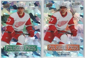 23-24 UD ALLURE DAVID PERRON POLISHED PROS LOT OF 2 GREEN /249 ORANGE /399 2023 - Picture 1 of 2