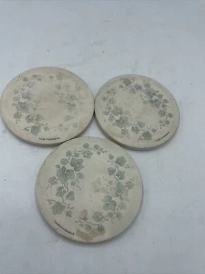 Vintage Corelle Coordinates Callaway Green Ivy 3 Piece Coaster Trivet Set Cork  - Image 1 of 4