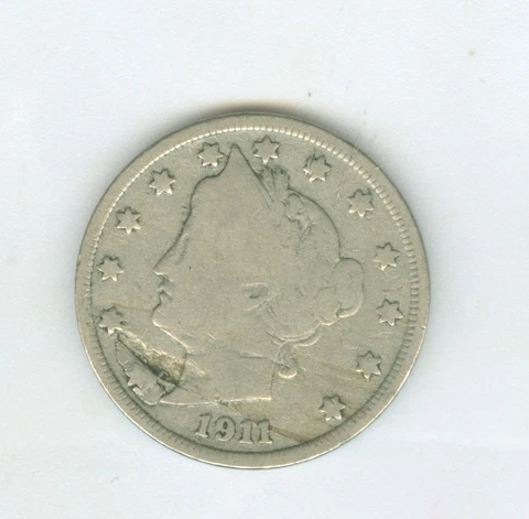 1911 V Nickel G-VG, Obverse & Reverse Lamination Split Errors Cover