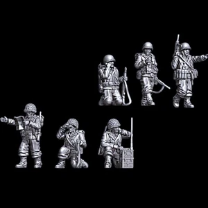 WW2 US Infantry Headquarters Set 28mm 1/56  ideal Bolt Action Wargames Collector - Picture 1 of 3