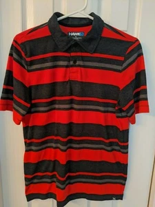 Tony Hawk Men's Youth XL Short Sleeve shirt w/ collar, Red/Grey Stripe - Picture 1 of 3
