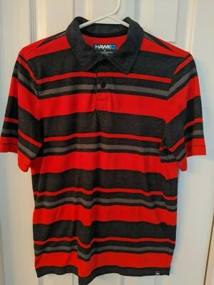 Tony Hawk Men's Youth XL Short Sleeve shirt w/ collar, Red/Grey Stripe - Image 1 of 3