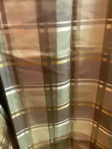 CROSCILL 86 X 41 PANELS TAN GOLD LINED VGC CURTAINS - Picture 1 of 10