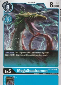 BANDAI DIGIMON CARD GAME - MEGASEADRAMON BT2-029 C - BLUE - Picture 1 of 2