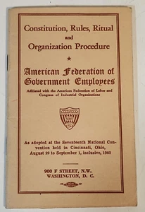 1960 Constitution Rules Procedure American Federation Government Employees D.C. - Imagen 1 de 3