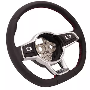 Sportlenkrad Multifunktion ACC Lenkrad VW Golf 7 VII GTI R Line schwarz rot - Bild 1 von 5