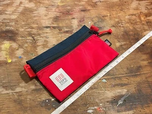 Topo Designs Bag Red / Blue Accessory bag Zip 8.75" X 5.5" - Picture 1 of 2