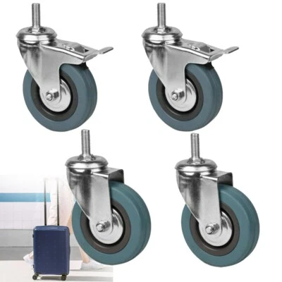 4 Stk Lenkrollen mit Gewindestift Transportrollen Laufrollen Möbelrollen - Bild 1 von 4