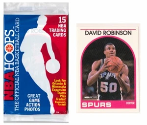 Tarjeta de novato David Robinson #310 en la parte superior del paquete 1989-90 NBA Hoops (ver foto) - Imagen 1 de 2