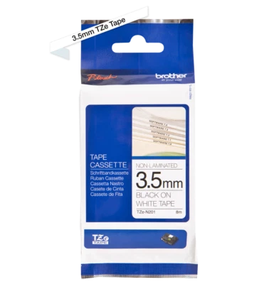 Beschriftungsband original Brother P-touch TZeN201 extra schmal 3,5mm  Dias CDs - Bild 1 von 4