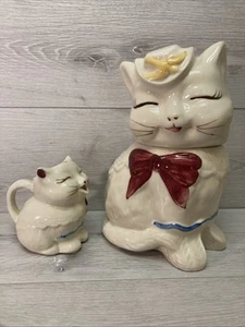 Antique Shawnee Puss N Boots Cookie Jar and Creamer - Picture 1 of 15