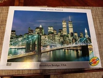 Tomax BROOKLYN BRIDGE, USA 1000 Pc SuperGlow-In-The-Dark Jigsaw Puzzle Complete  - Image 1 of 4