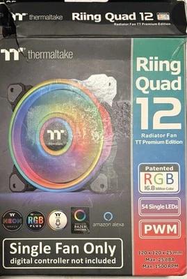 Ventilador radiador Thermaltake Riing Quad 12 RGB TT edición premium negro ventilador único Foto 1 de 3