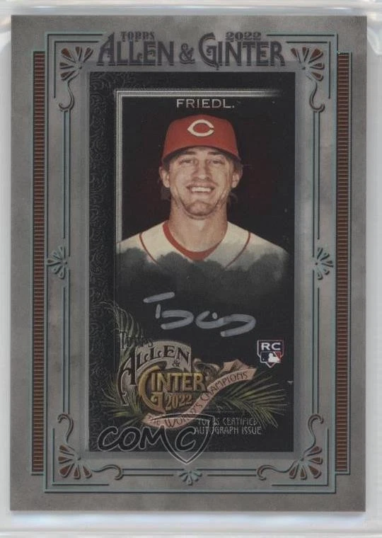 2022 Topps Allen & Ginter X Silver Frame /50 TJ Friedl #MA-TF Rookie Auto RC - Image 1 of 2