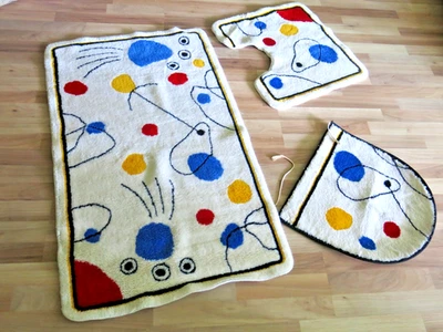 Badteppich set 3 Teilig -110 x 70 cm - 54 x 54 cm -Spirella, Schweiz -Qualitativ - Bild 1 von 4