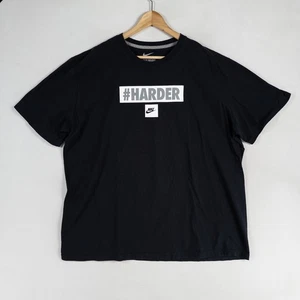 Camiseta Nike Para Hombres 3XL Negra #HARDER Gráfico Camiseta Calce Regular 100% Algodón Informal - Imagen 1 de 7