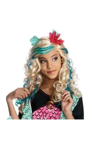 CHILD GIRLS MONSTER HIGH LAGOONA BLUE WIG HALLOWEEN COSTUME ACCESSORY - Picture 1 of 2