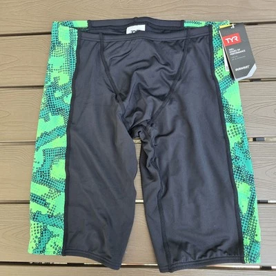 TYR Durafast Lite Vesubio Hombres Negro/Verde Empalme Natación Jammer Talla 32 Nuevo Foto 1 de 3