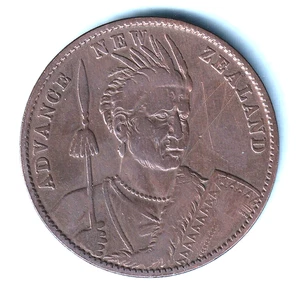 New Zealand - Token..  (Milner & Thompson) - 1d..  Christchurch.. Bust & Scene - Picture 1 of 2