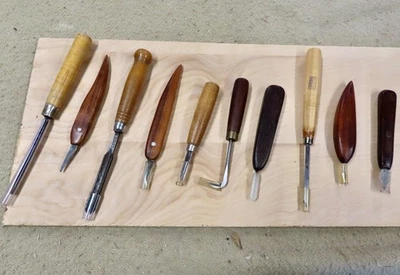 Lot of 10 Very Fine Carving Tools, Gruber Estate, Good Variety, READ/ SEE PHOTOS - Image 1 of 4